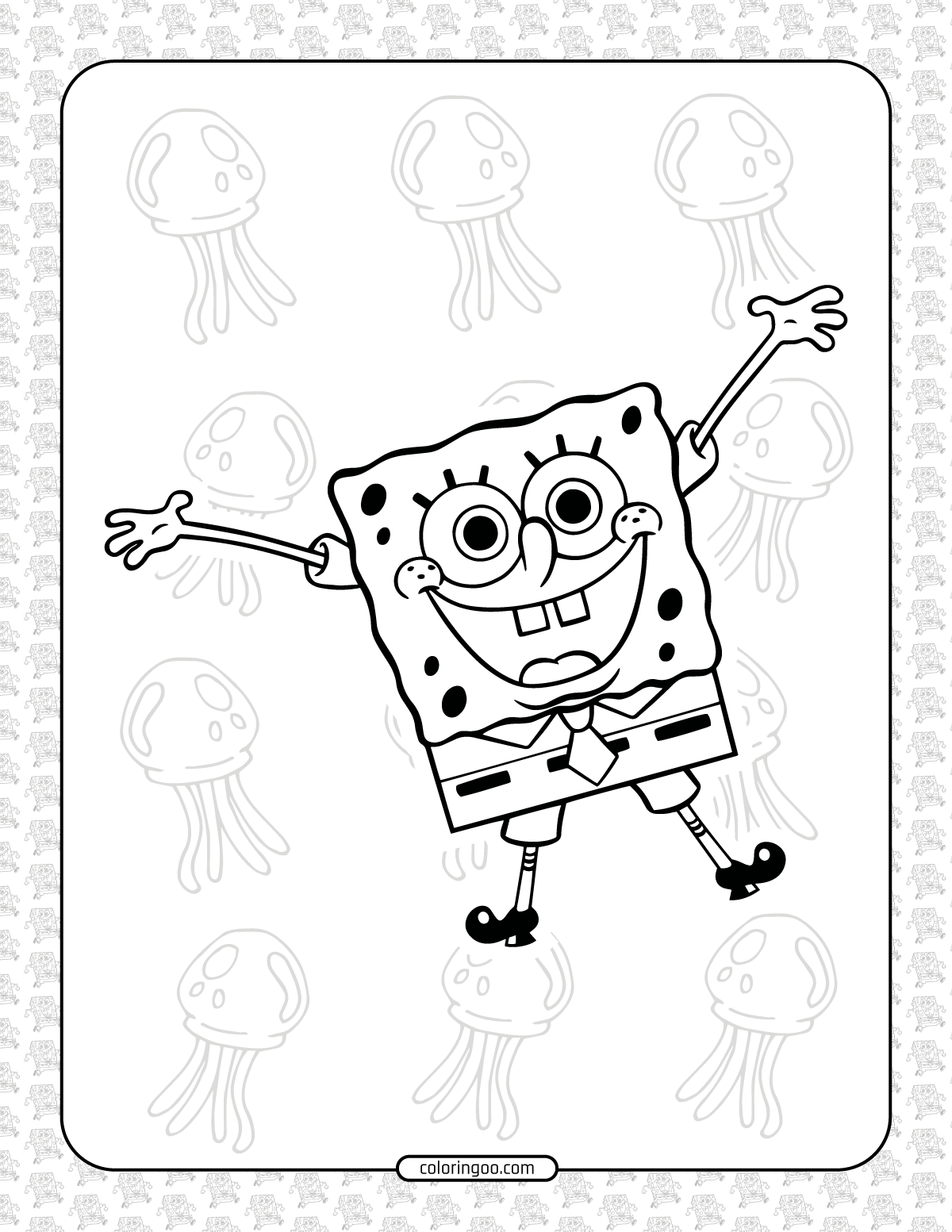 Hug The SpongeBob Coloring Sheet