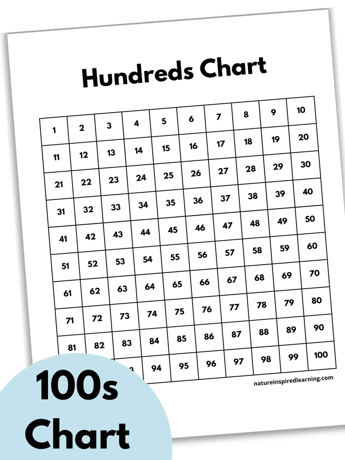 Printable 100 Chart Free Printable 100 Chart Free