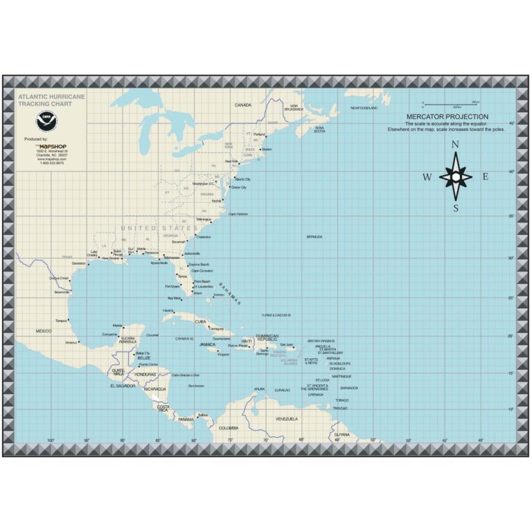 Hurricane Tracking Chart By MapShop The Map Shop
