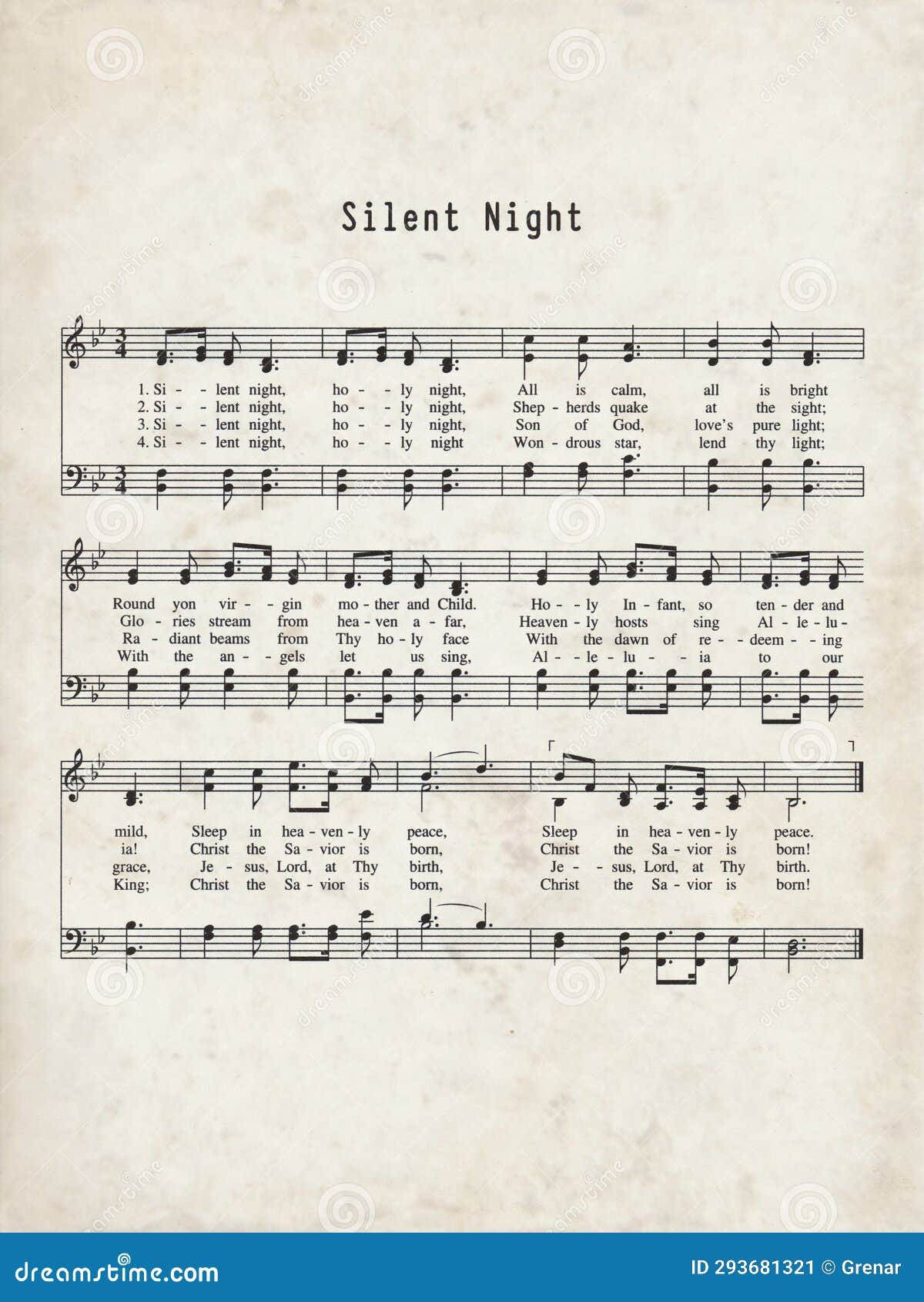 Hymn 002 Silent Night Editorial Photo Image Of Diagram 293681321