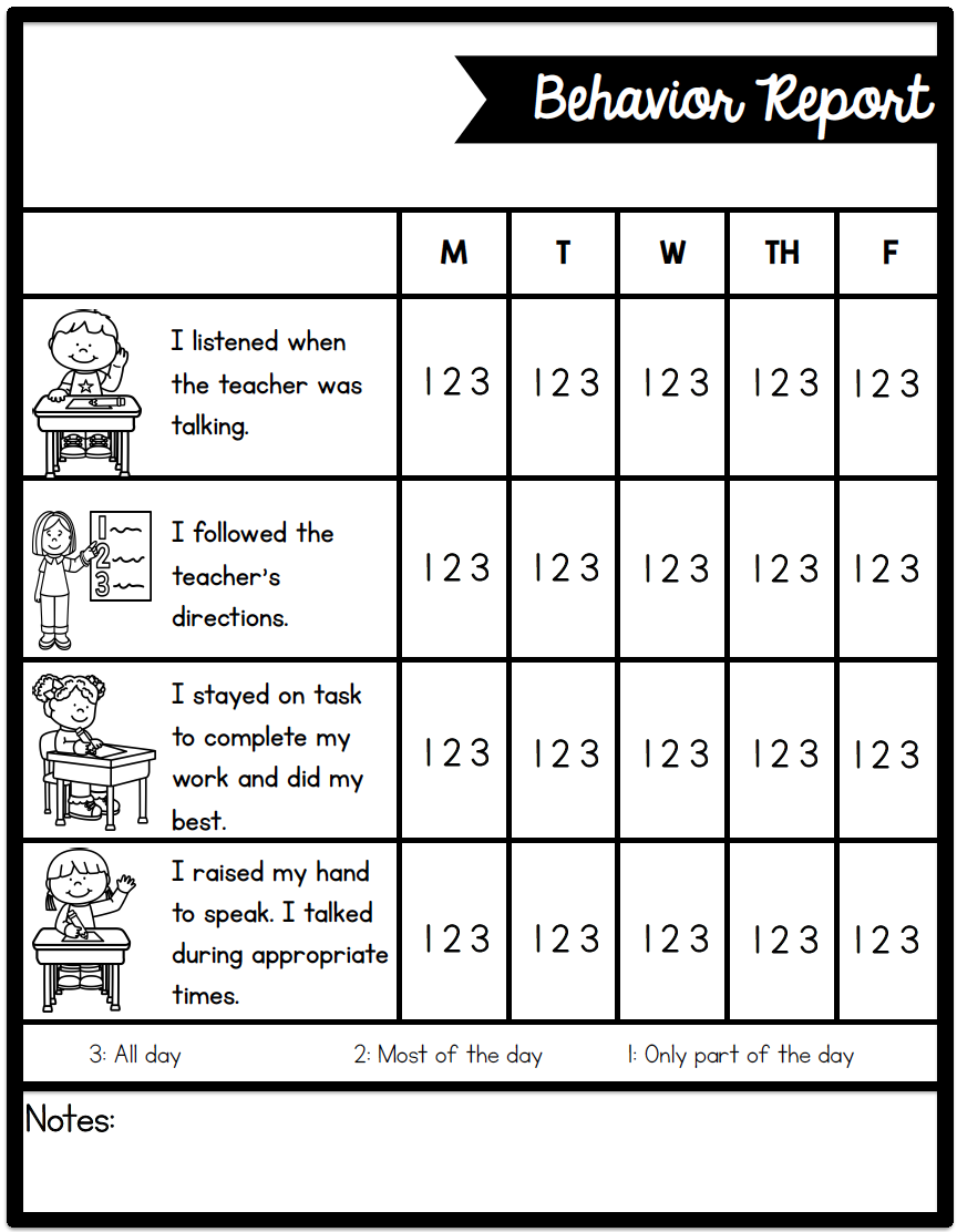 Printable Behavior Charts For Home