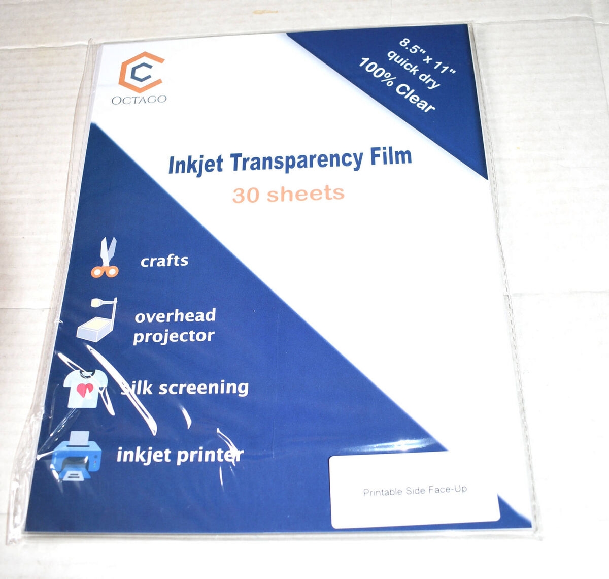 Inkjet Transparency Film 30 Sheets Transparency Film For Inkjet Printers 8 3x11 Inch Clear Printable Overhead Projector Paper Printable Transparent Paper