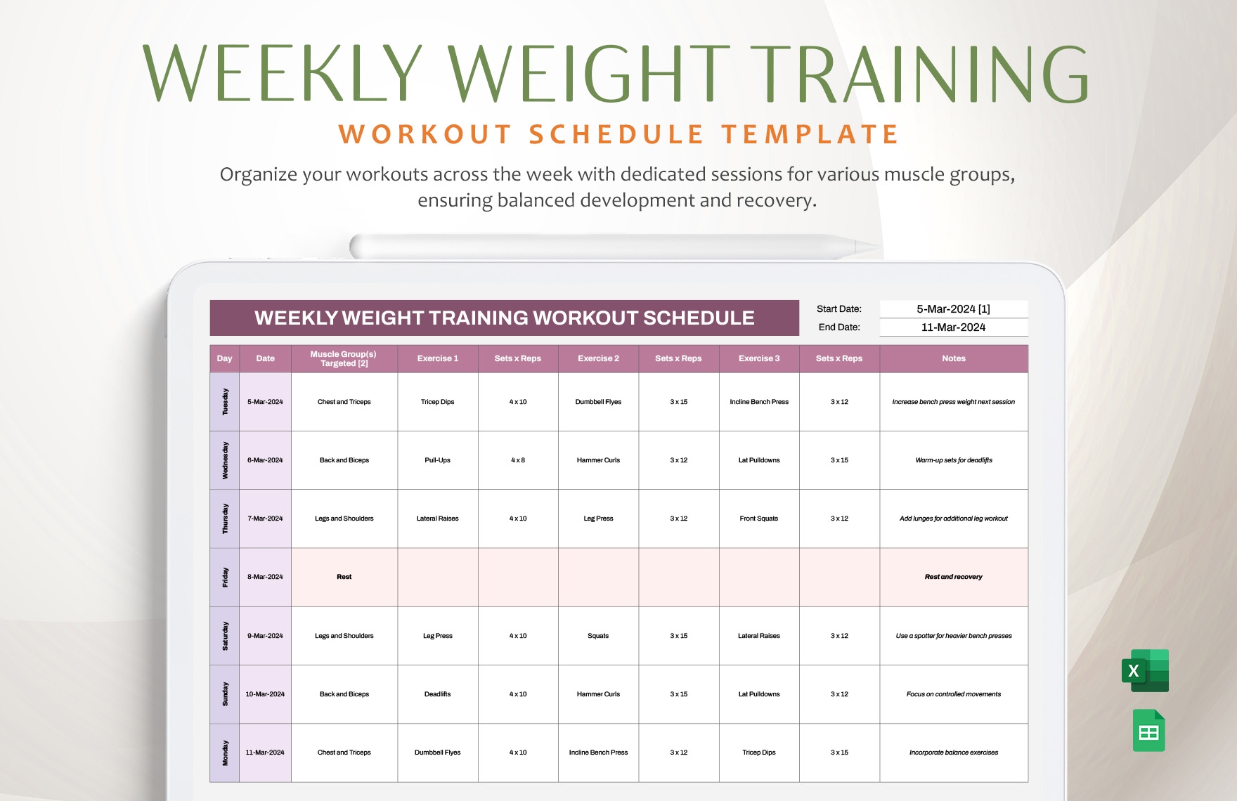 Insanity Workout Sheet Template In Word Pages Google Docs PDF Download Template