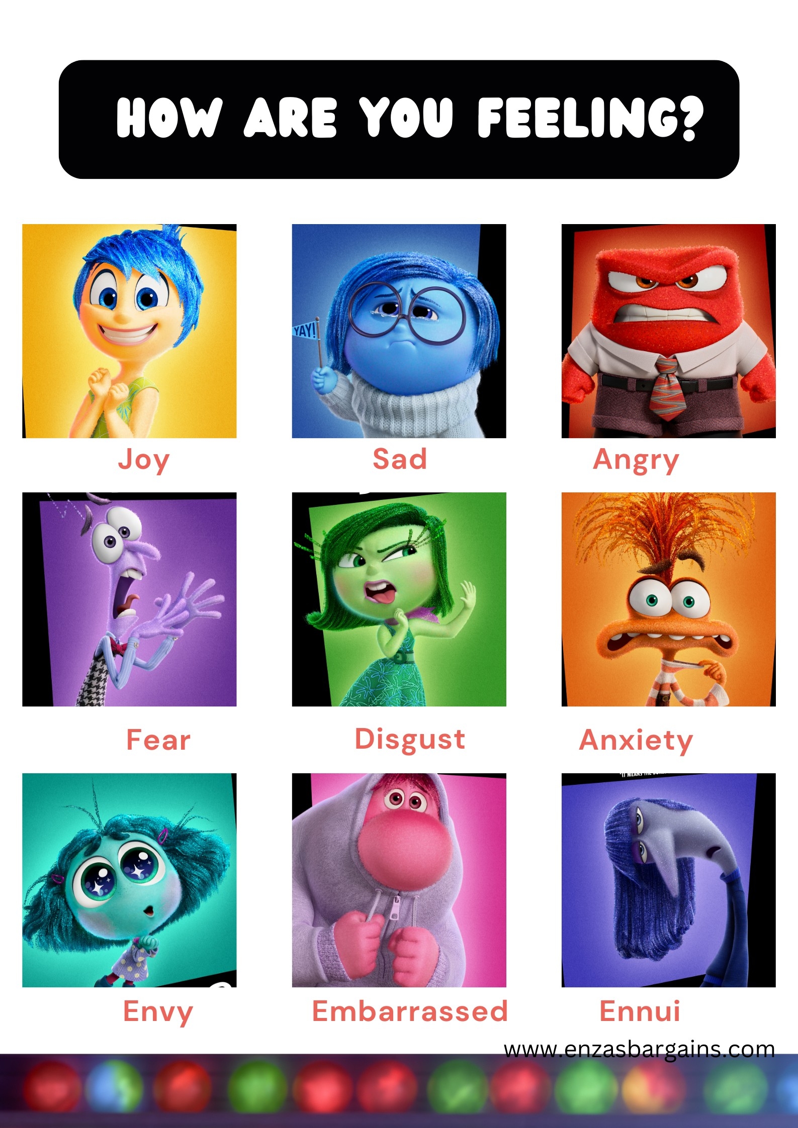 Inside Out Emotion Chart Printable