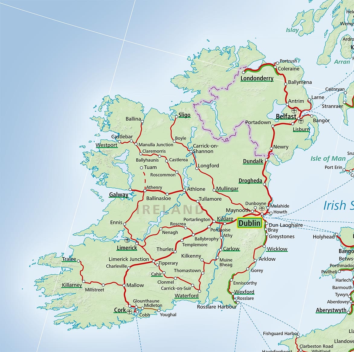 Ireland Train Map ACP Rail