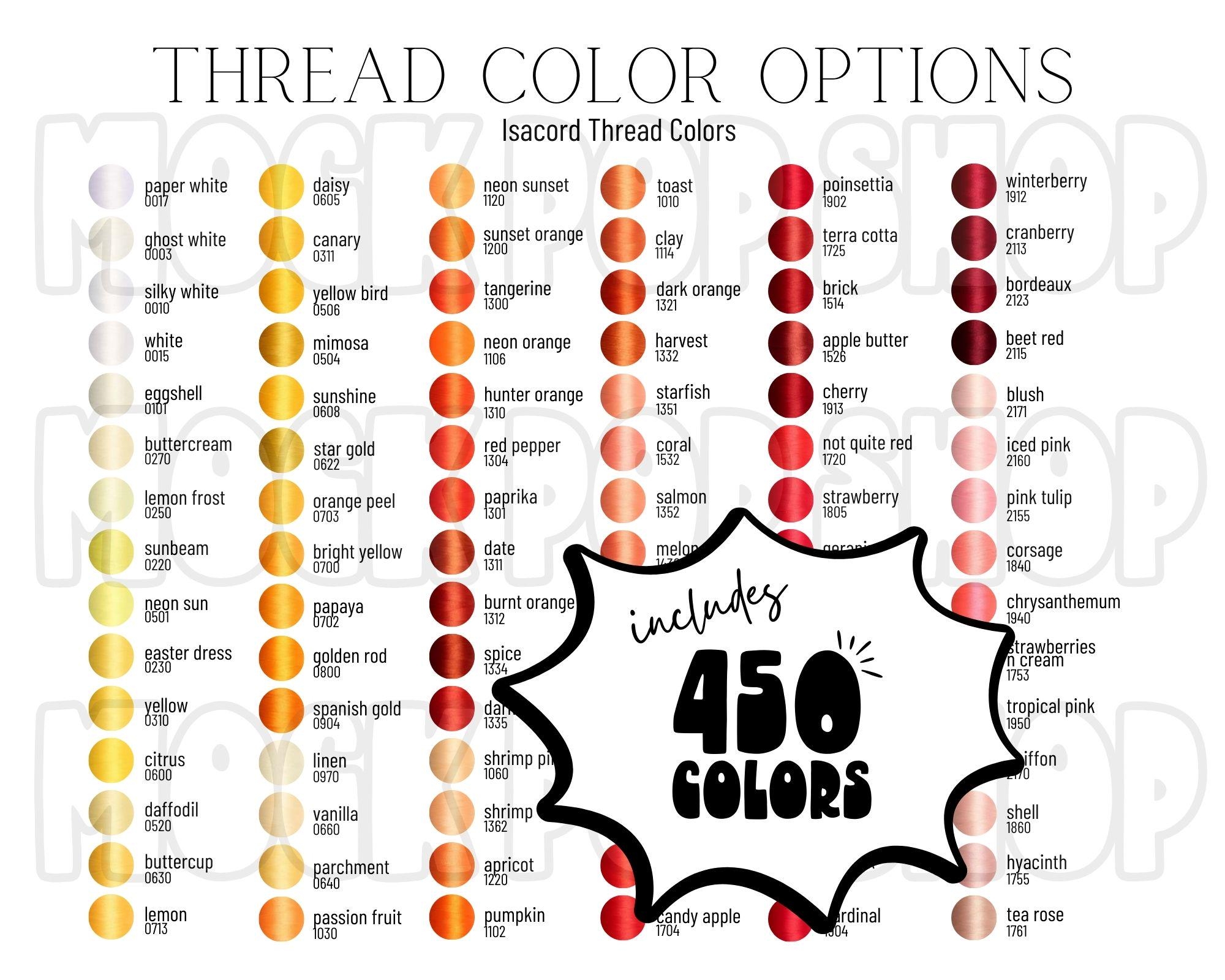 Isacord All Colors Thread Color Options Editable Color Chart Canva Template Etsy