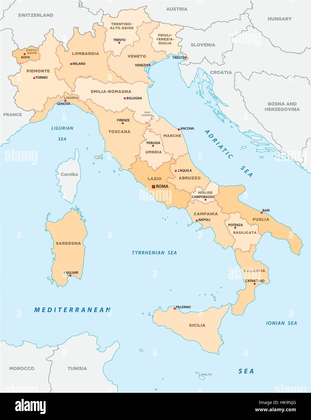 Italy Printable Map