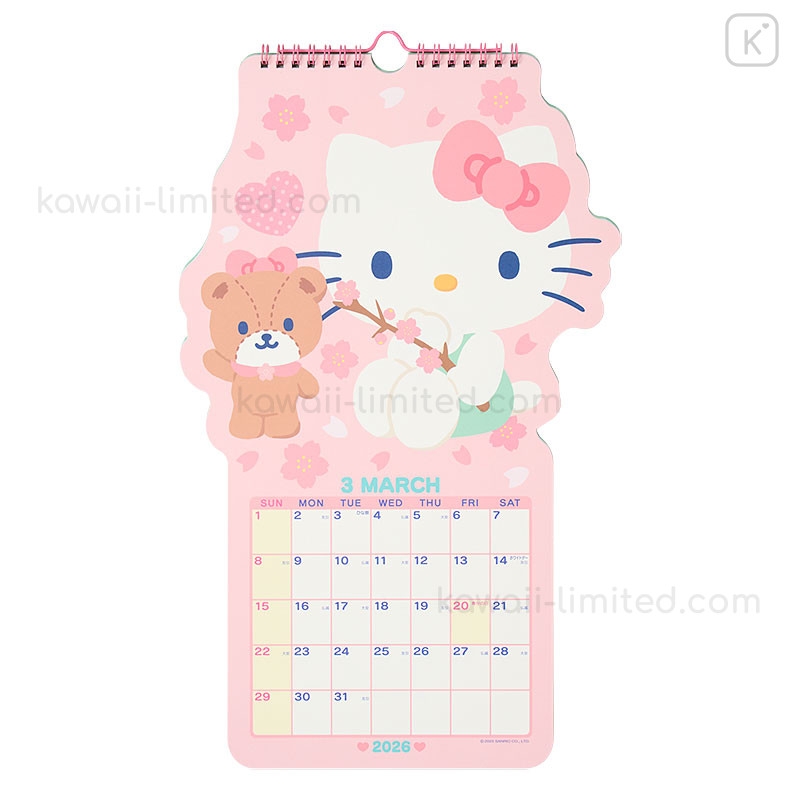 Japan Sanrio Original Die cut Calendar Hello Kitty 2026 Kawaii Limited