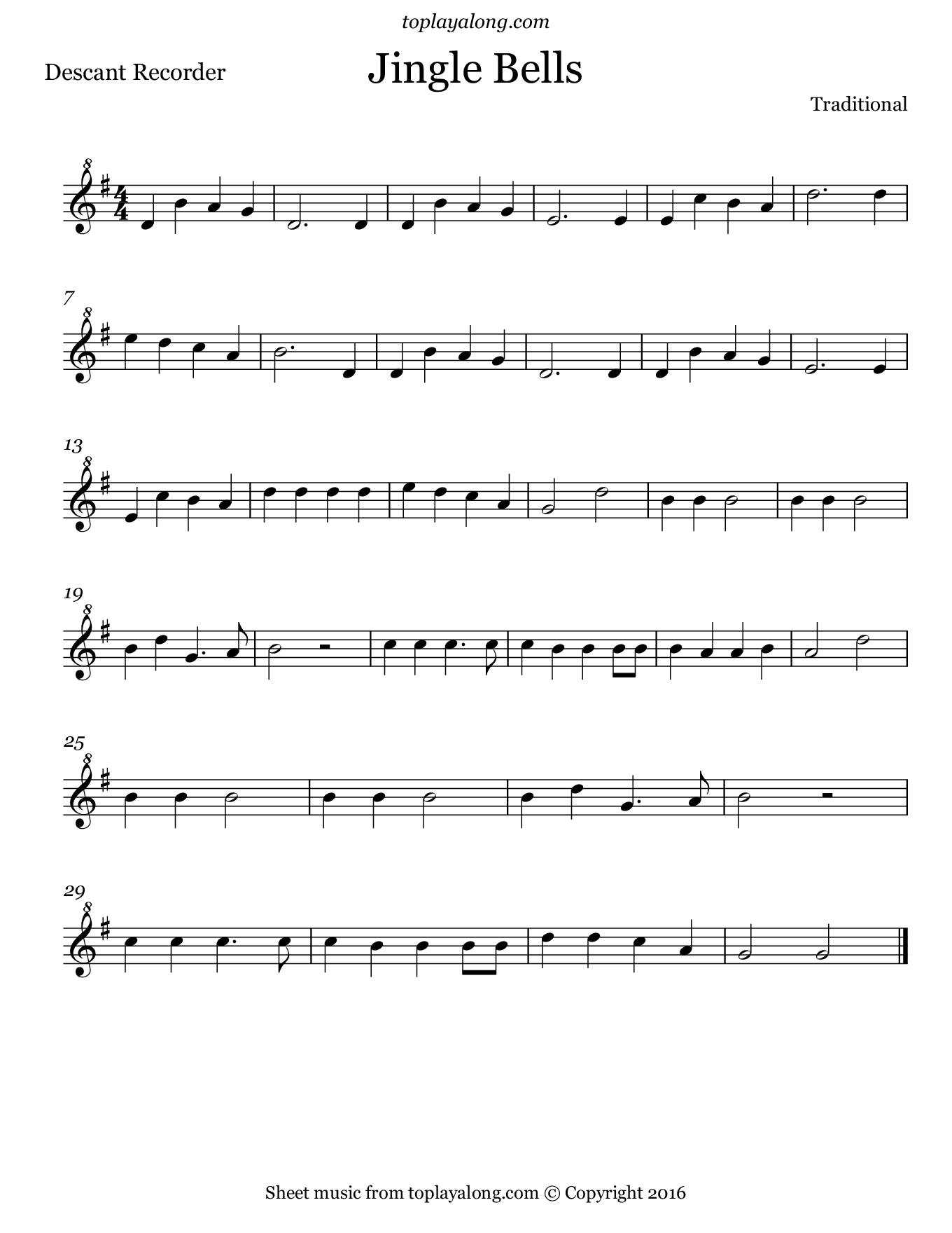 Jingle Bells Toplayalong