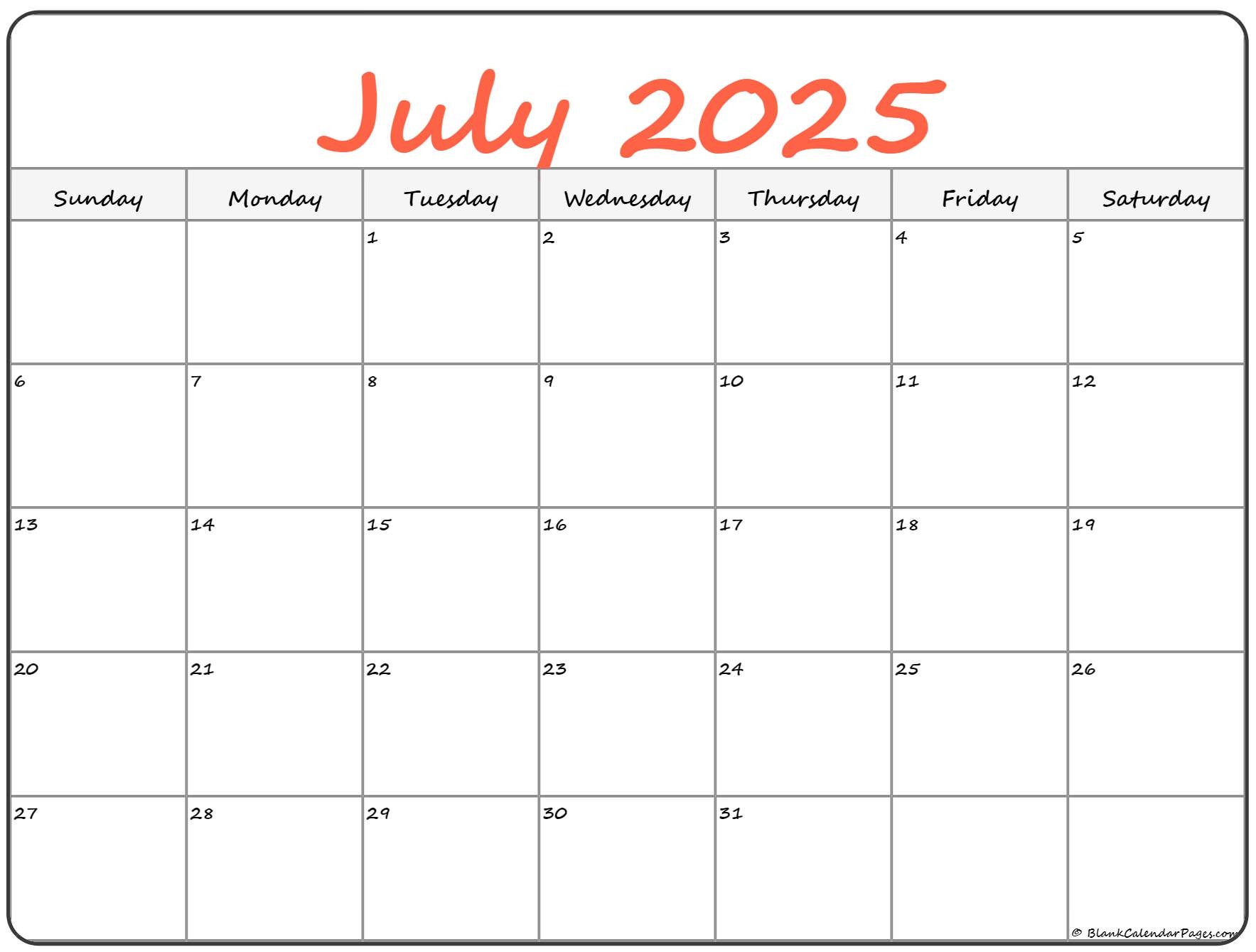 July 2024 Calendar Free Printable Calendars