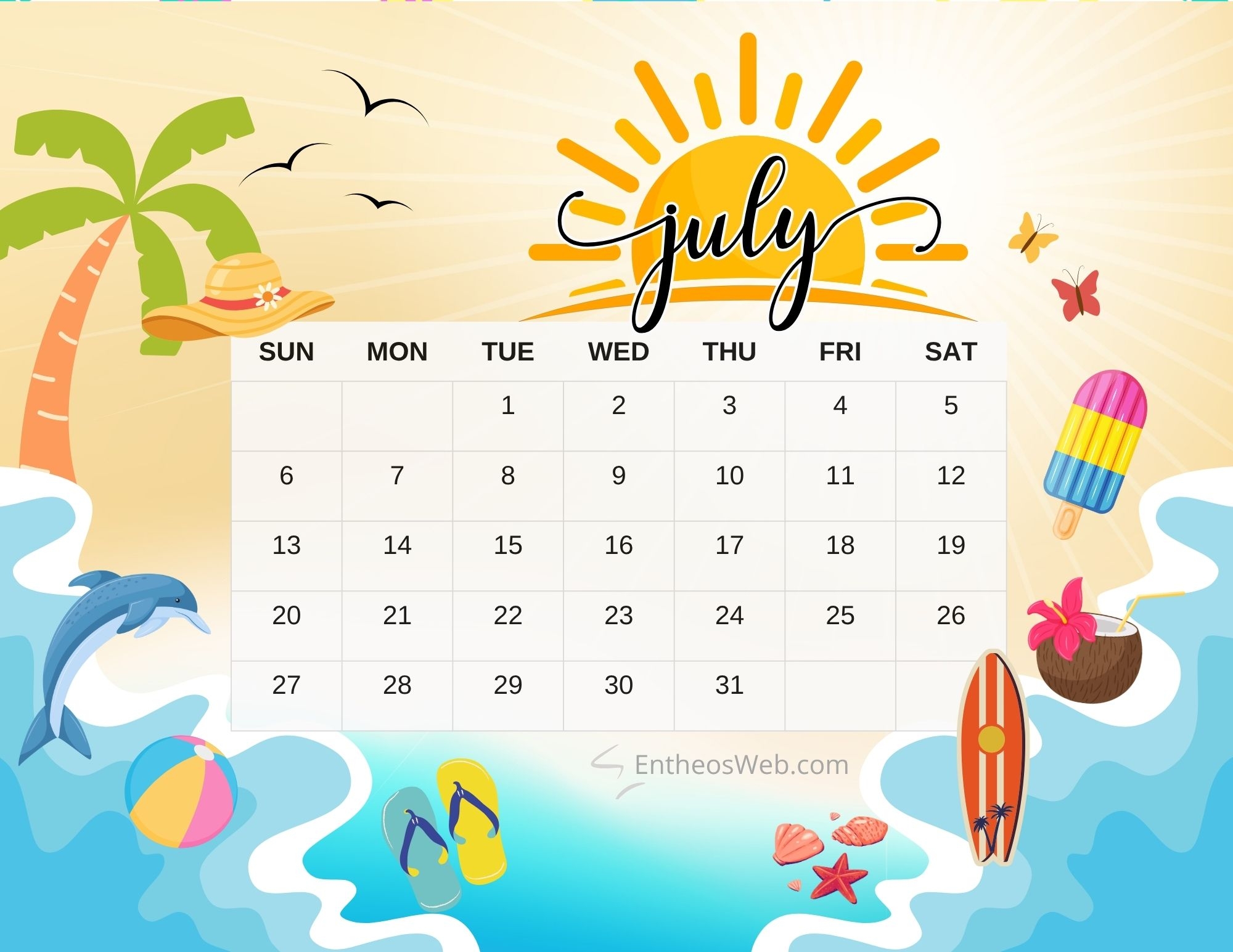 July 2025 Calendar Printables EntheosWeb