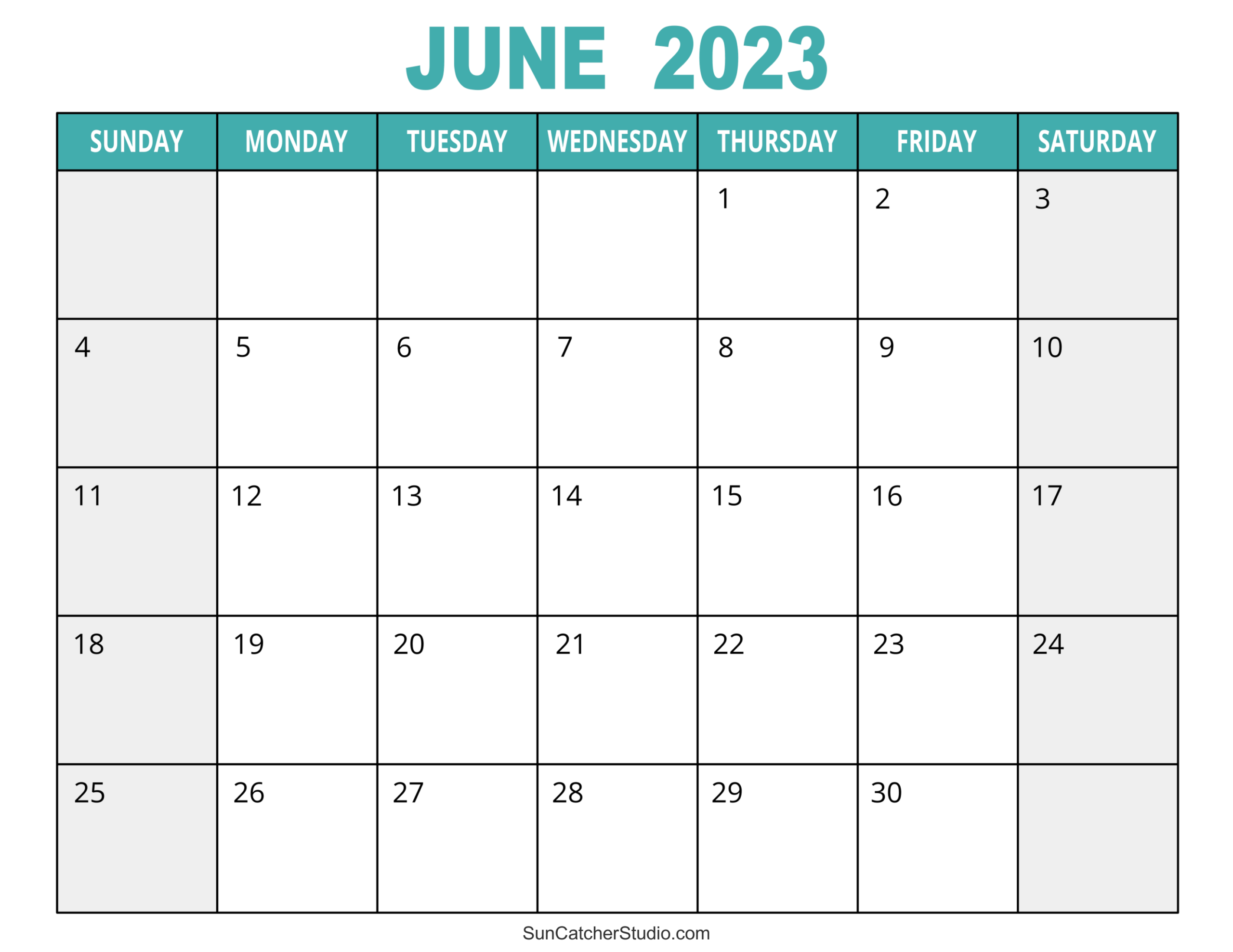 June 2023 Calendar Free Printable Free Printables Monograms 