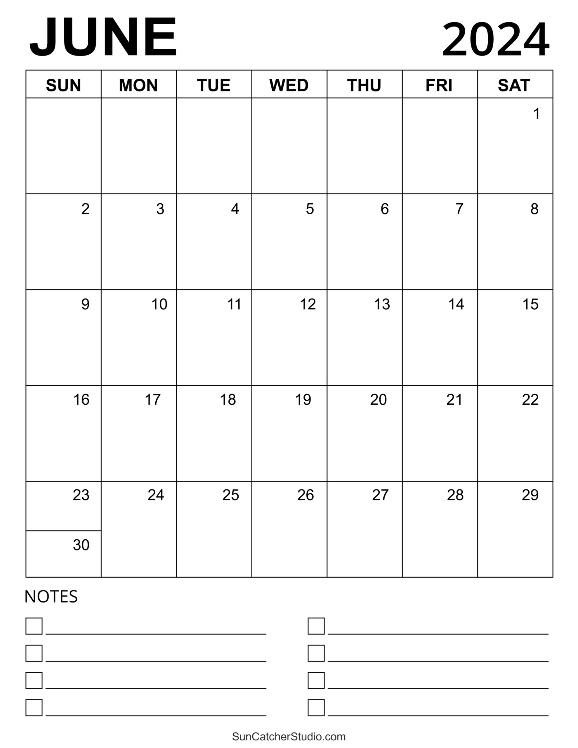 June 2024 Calendar Free Printable Free Printables Monograms 