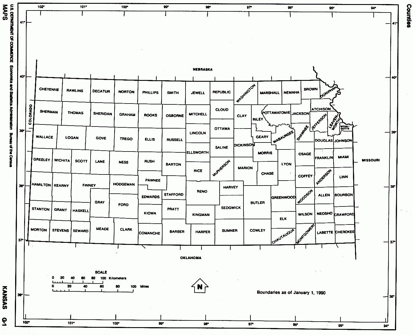 Printable Map Of Kansas