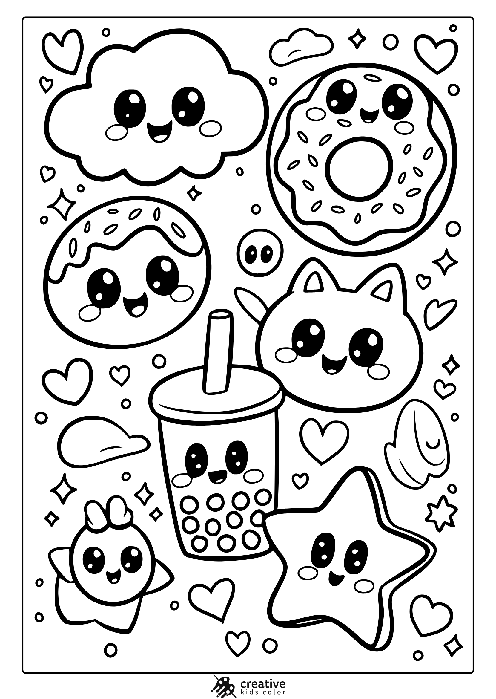 Kawaii Coloring Pages Free Printable PDFs 