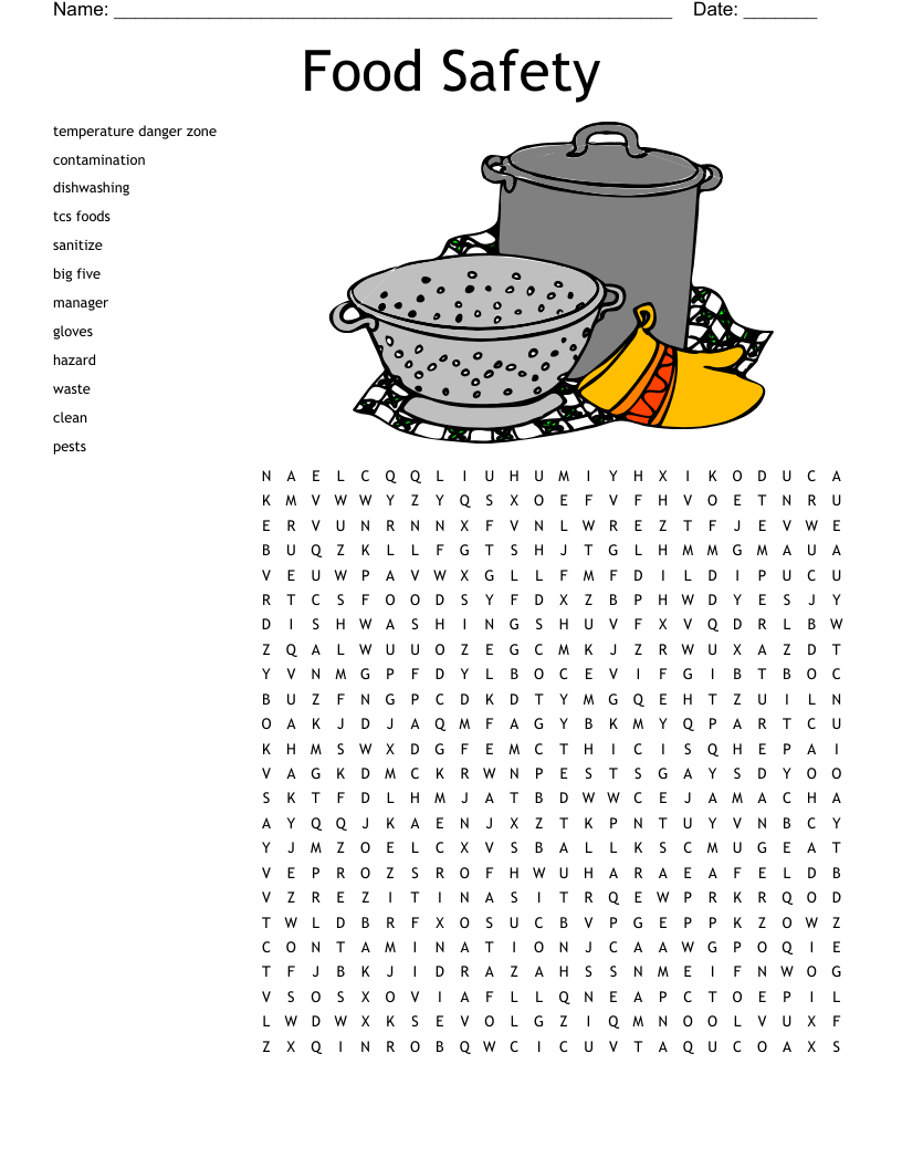 Keeping Food Safe Worksheet WordMint