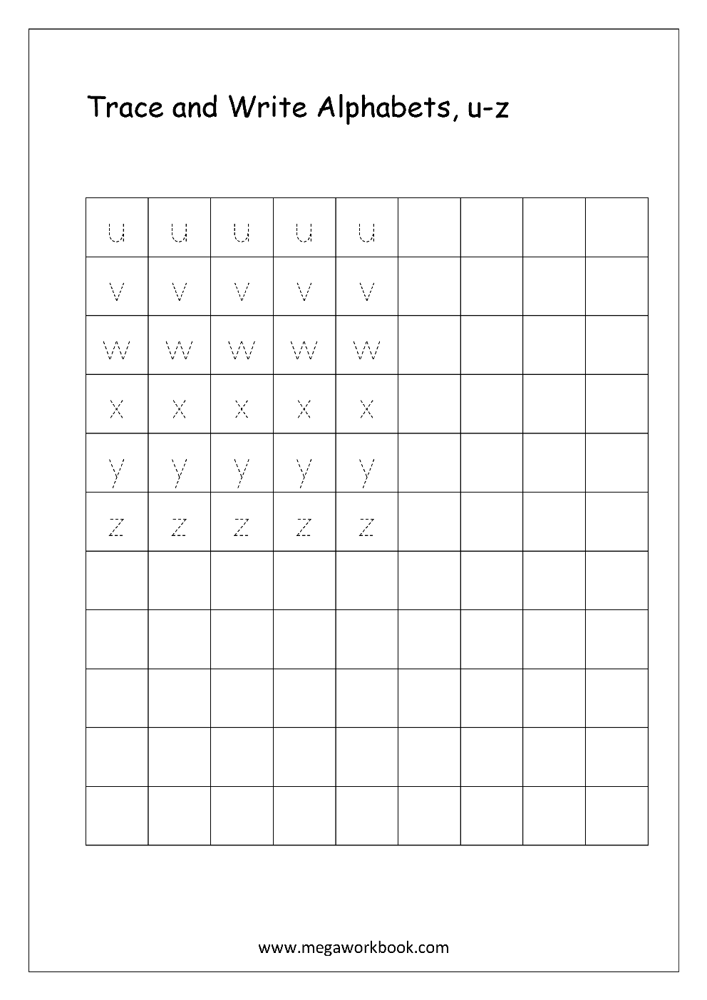 Alphabet Writing Worksheets Free Printable