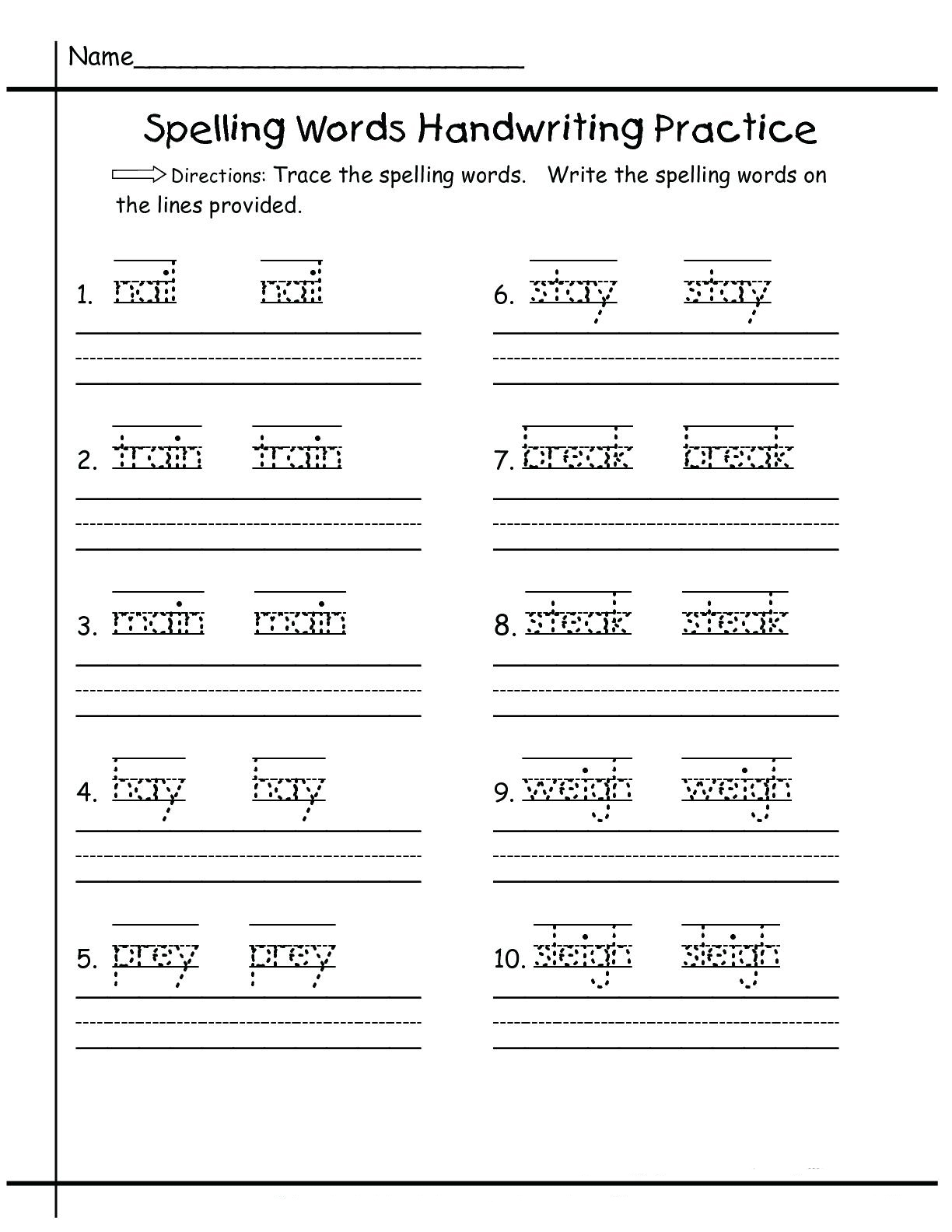 Printable Handwriting Worksheets For Preschool