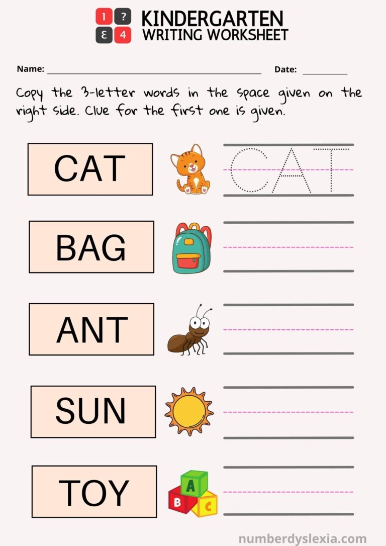 Kindergarten Writing Worksheets For Free Active Little Kids 