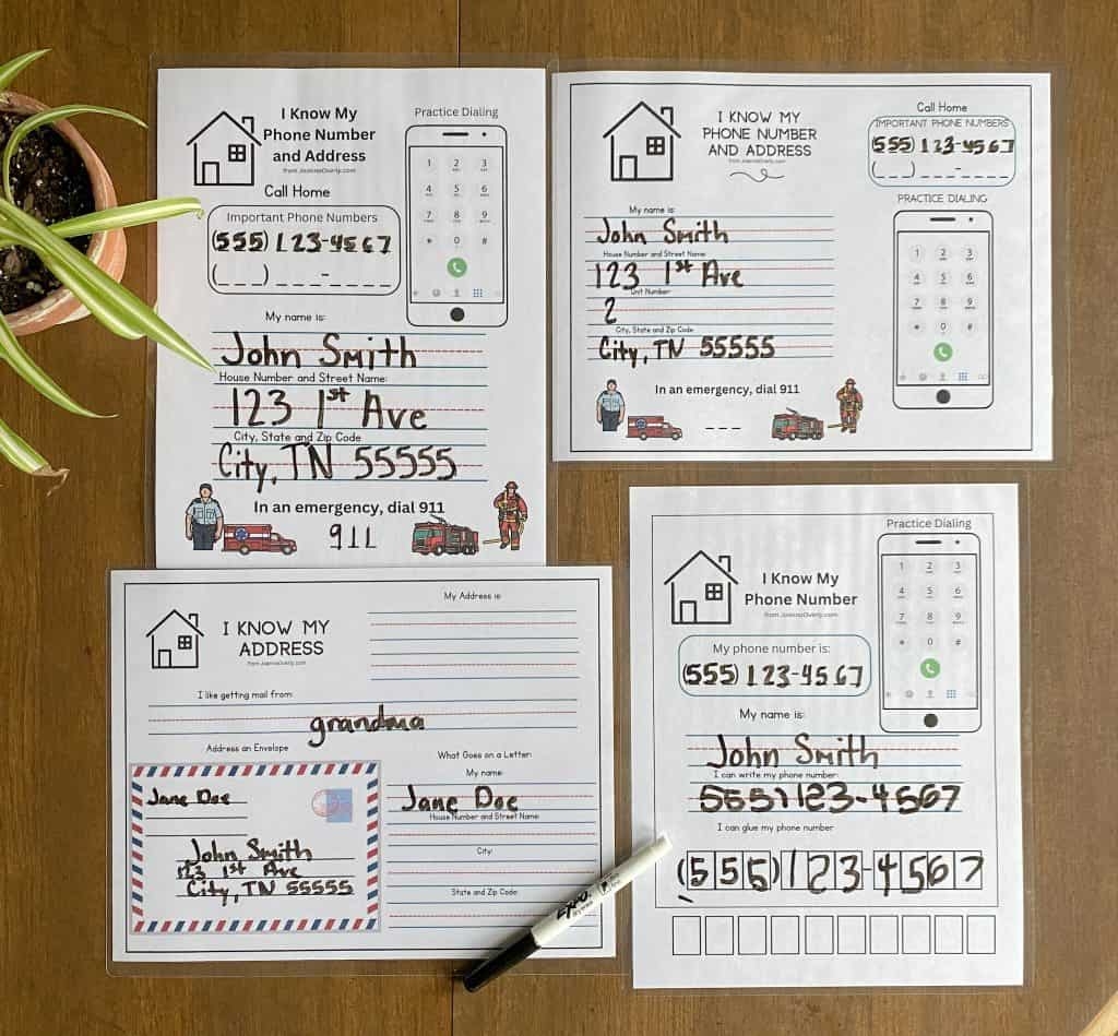 Address Worksheets Printable