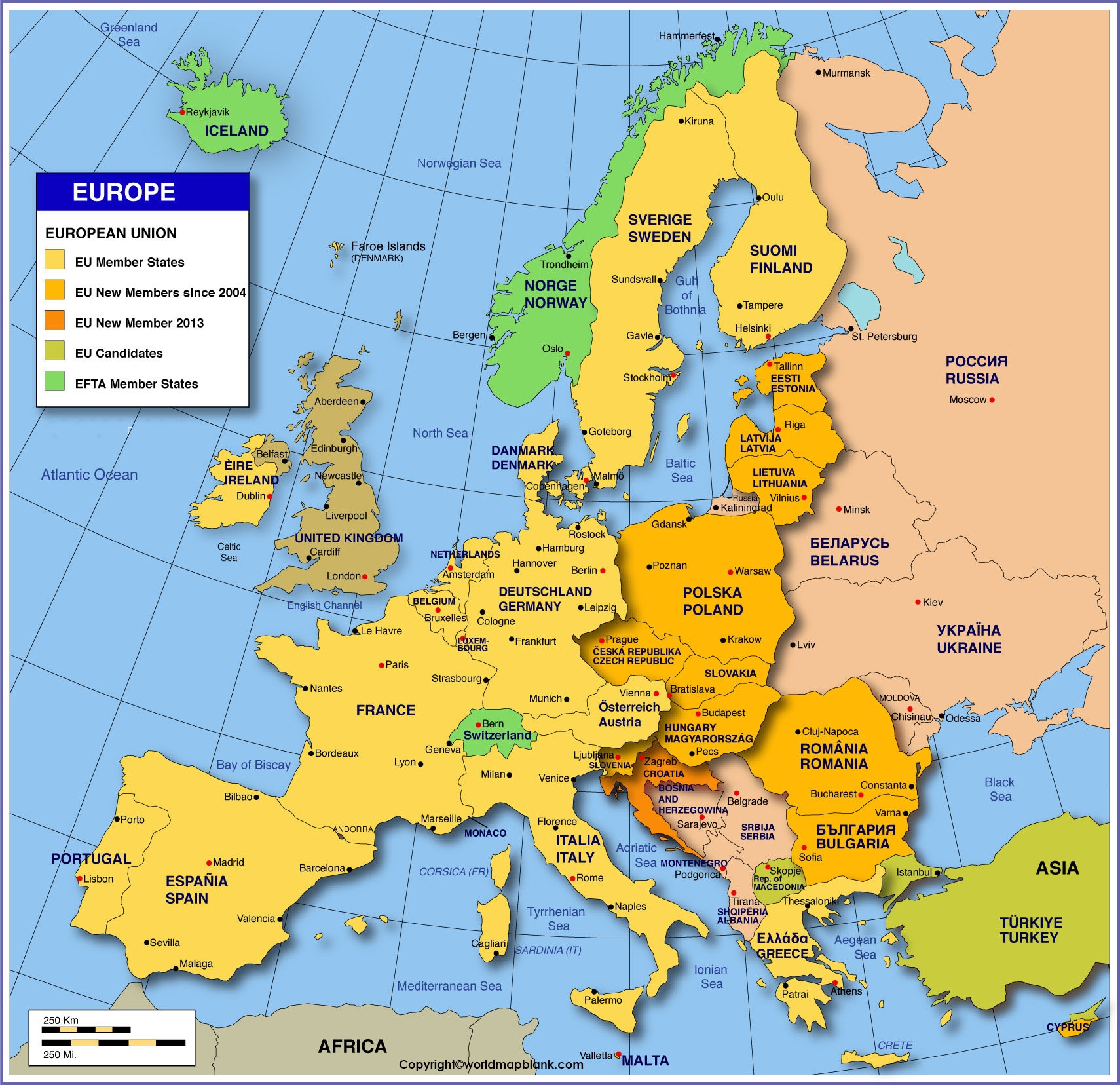 Map Of Europe Printable Pdf