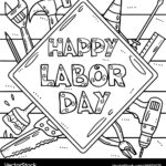 Labor Day Coloring Page For Kids Royalty Free Vector Image