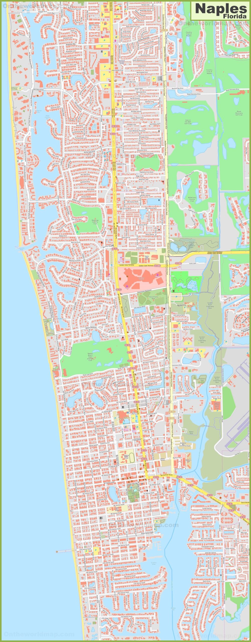 Large Detailed Map Of Naples Florida Ontheworldmap