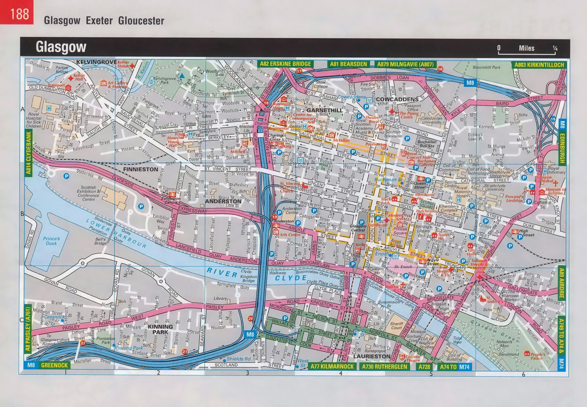 Large Detailed Road Map Of Glasgow City Center Glasgow United Kingdom Europe Mapsland Maps Of The World