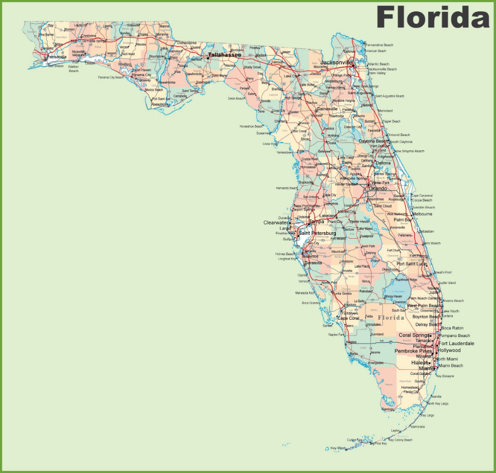Large Florida Maps For Free Download And Print High Resolution Worksheets Library
