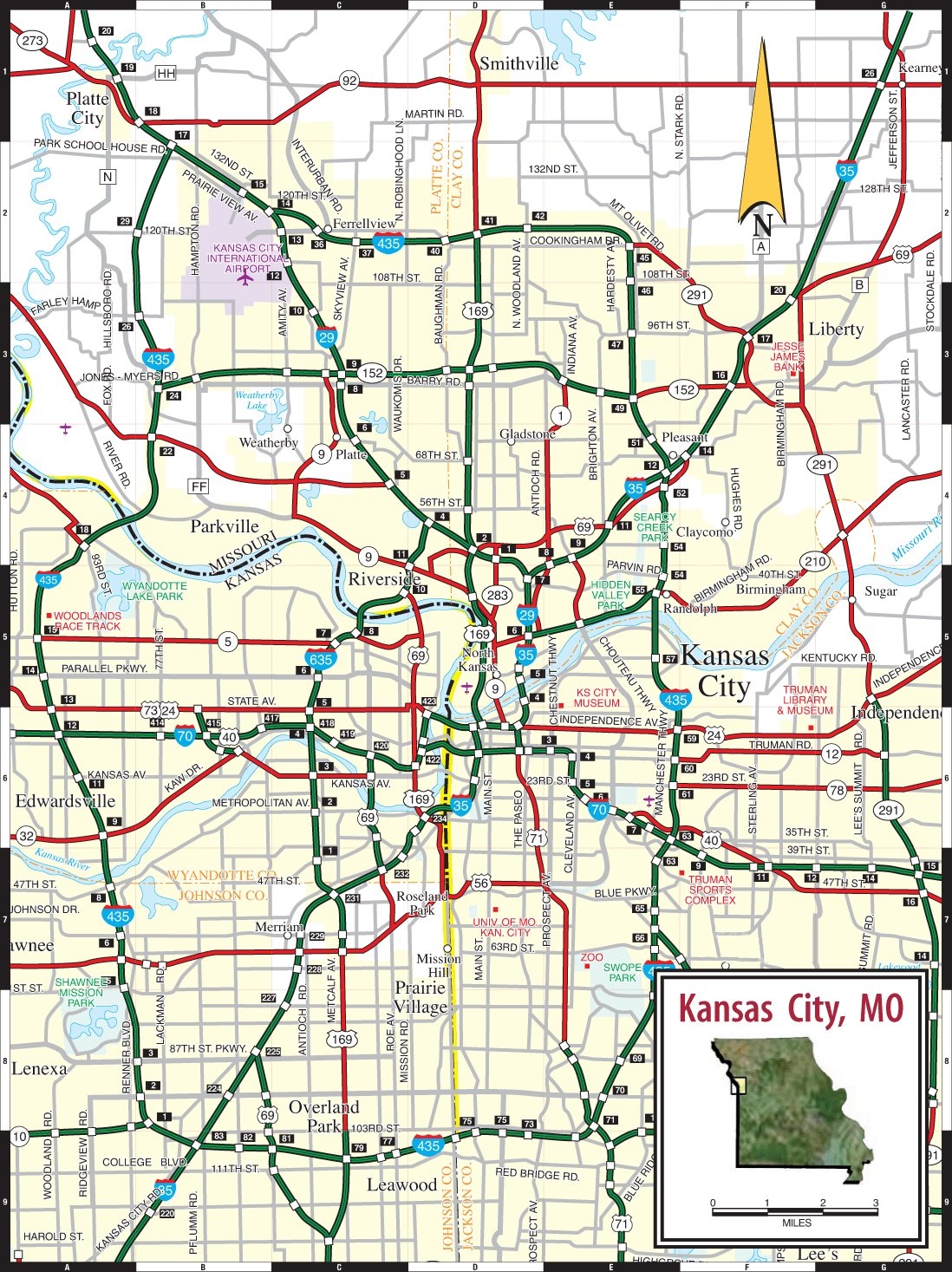 Large Kansas City Maps For Free Download And Print High 