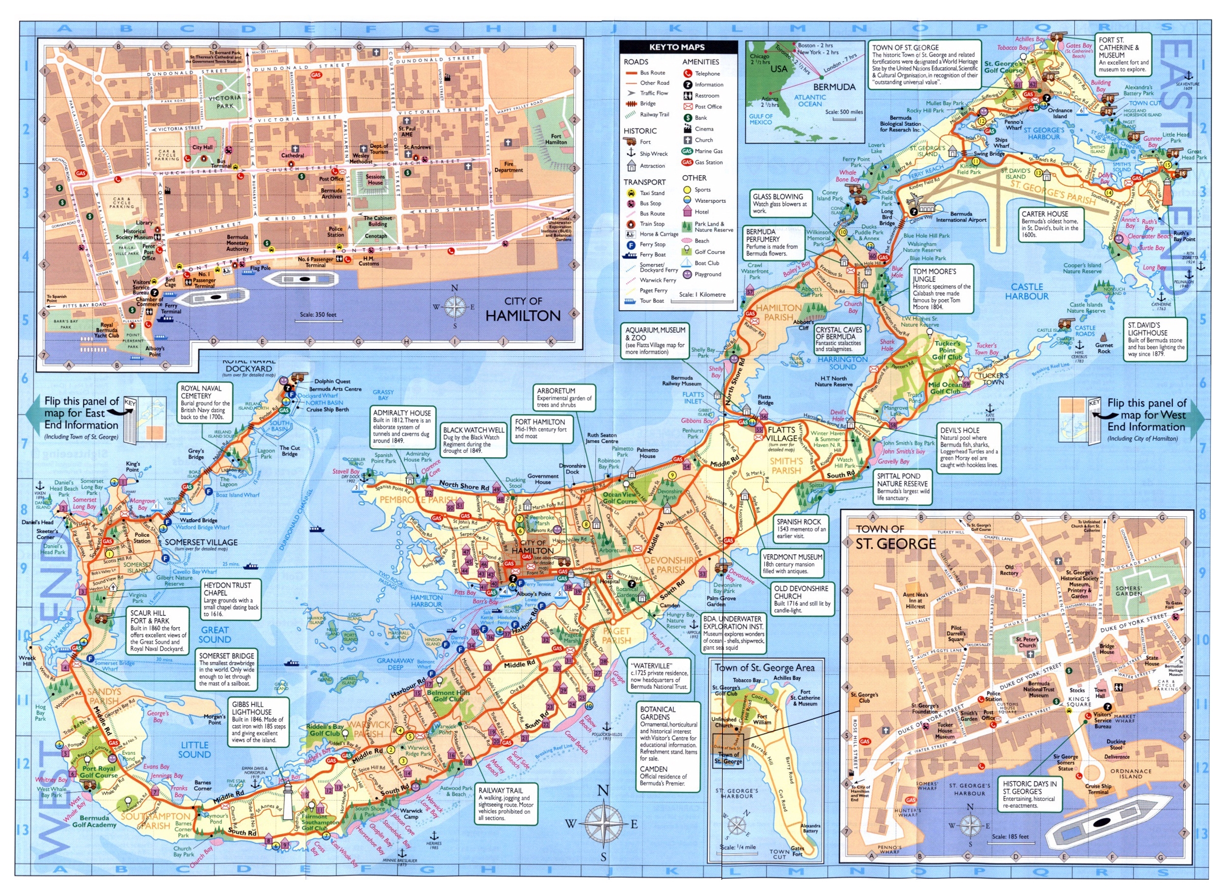 Large Road And Tourist Map Of Bermuda Bermuda North America Mapsland Maps Of The World