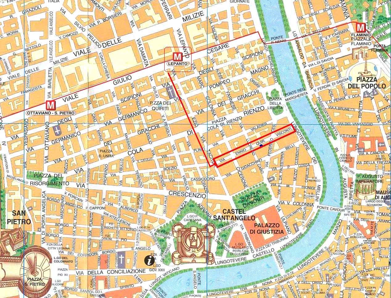 Printable Map Of Rome Attractions