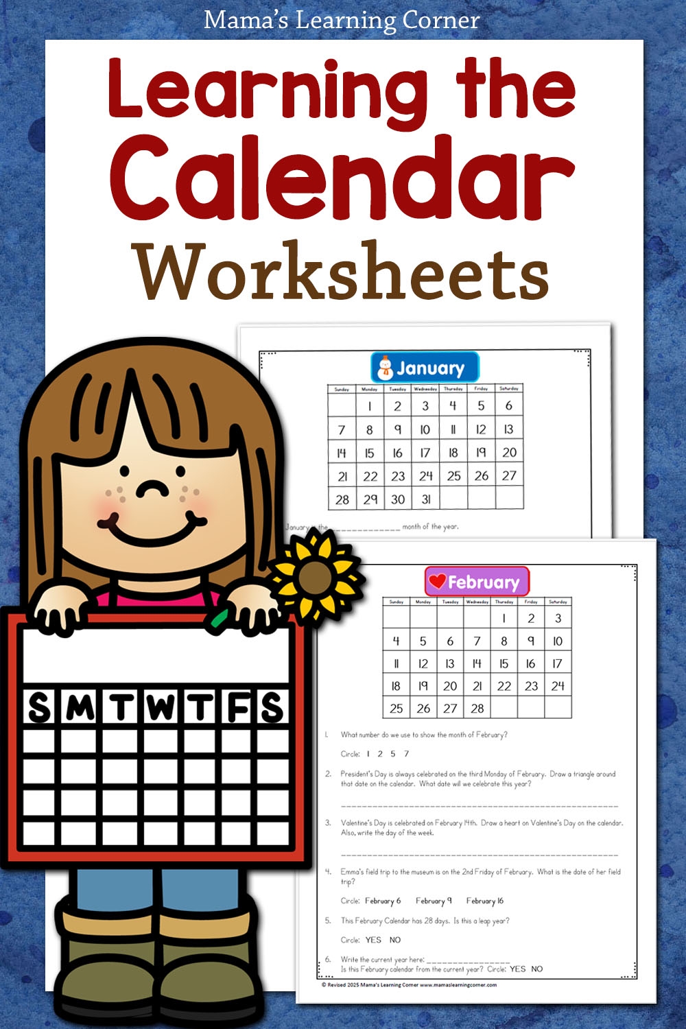 Learning The Calendar Worksheet For Every Month Mamas Learning Corner