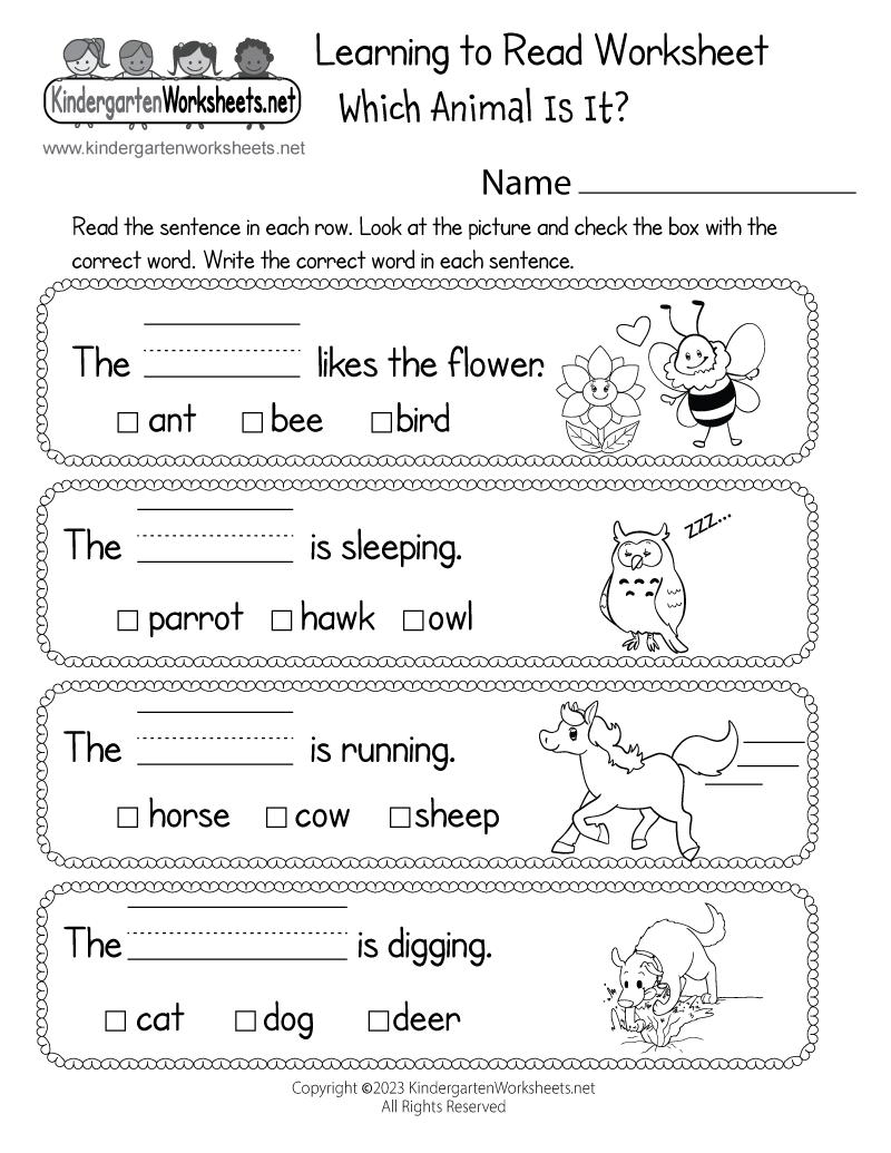 Free Printable Pdf Worksheets For Kindergarten