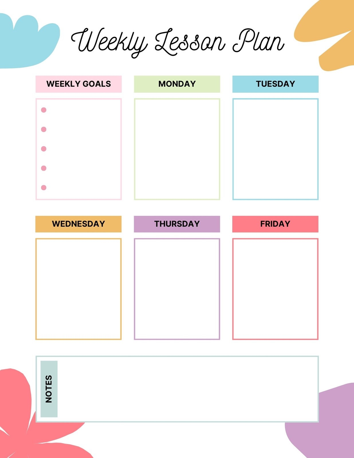 Free Printable Lesson Plan Calendar