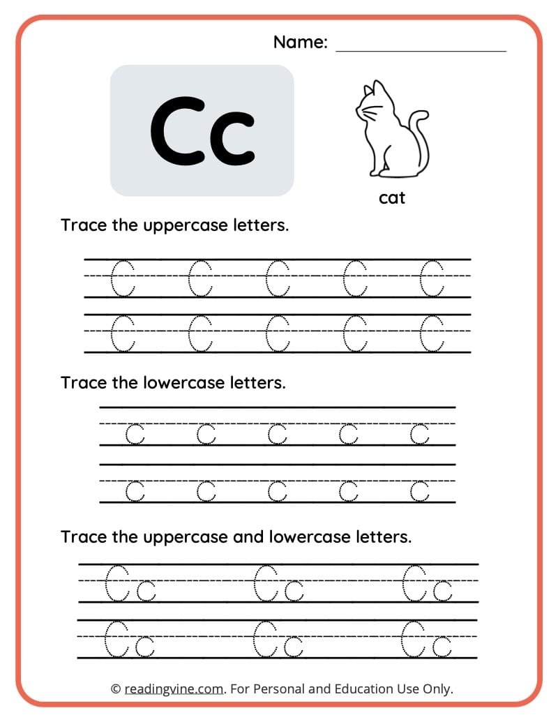 Printable Letter C Worksheets