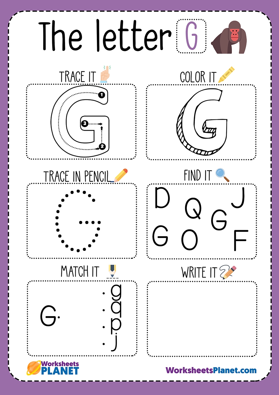 Free Printable Letter G Worksheets