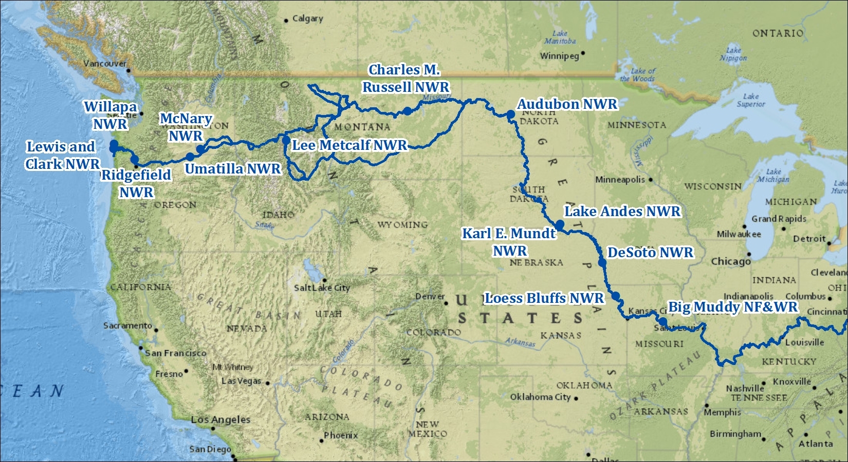 Lewis And Clark Trail Map FWS gov