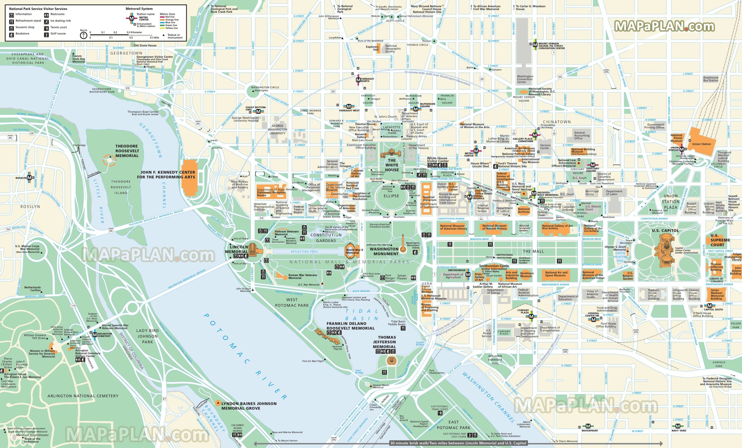 Printable Dc Tourist Map