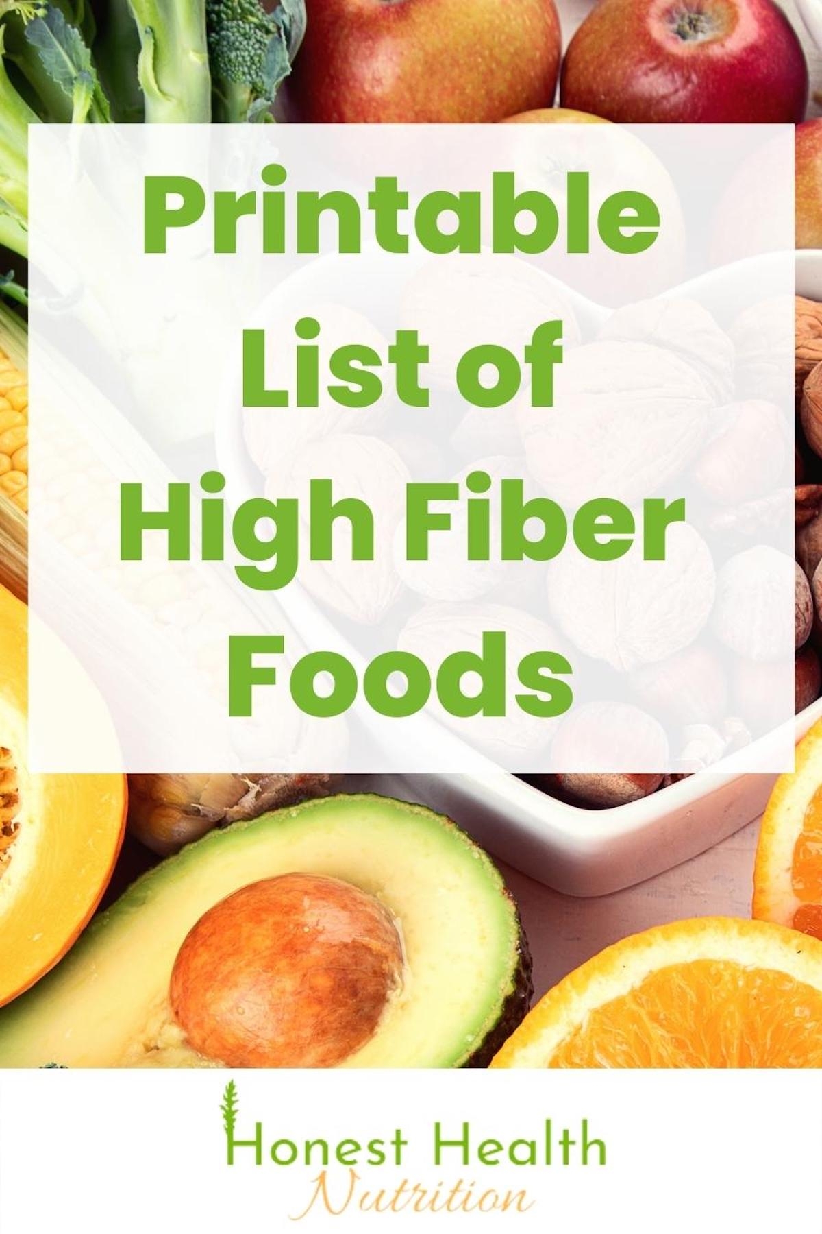 List Of High Fiber Foods High Fiber Food Chart Poster Healthy Grocery List Diabetes Food List Chart