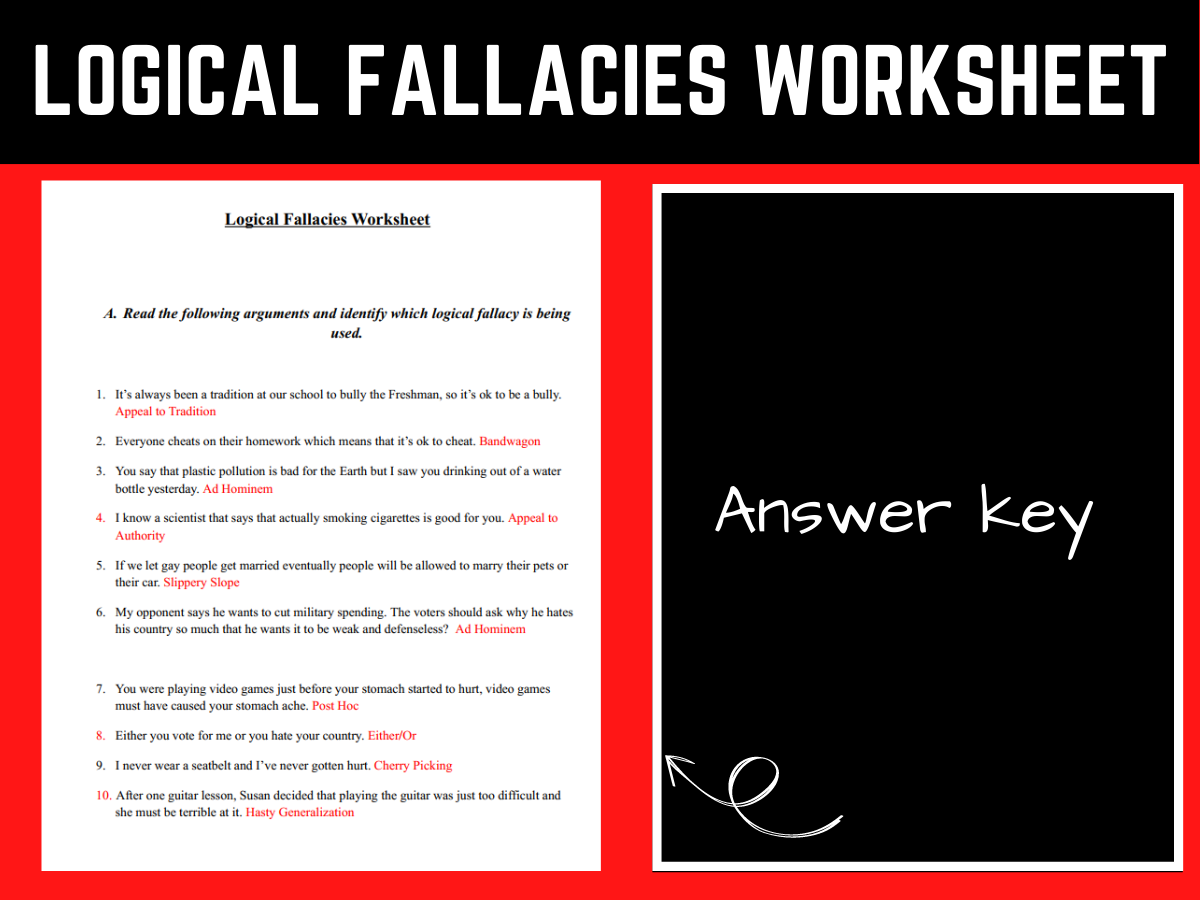 Logical Fallacies Worksheet Made By Teachers Logical Fallacies Worksheet Made By Teachers