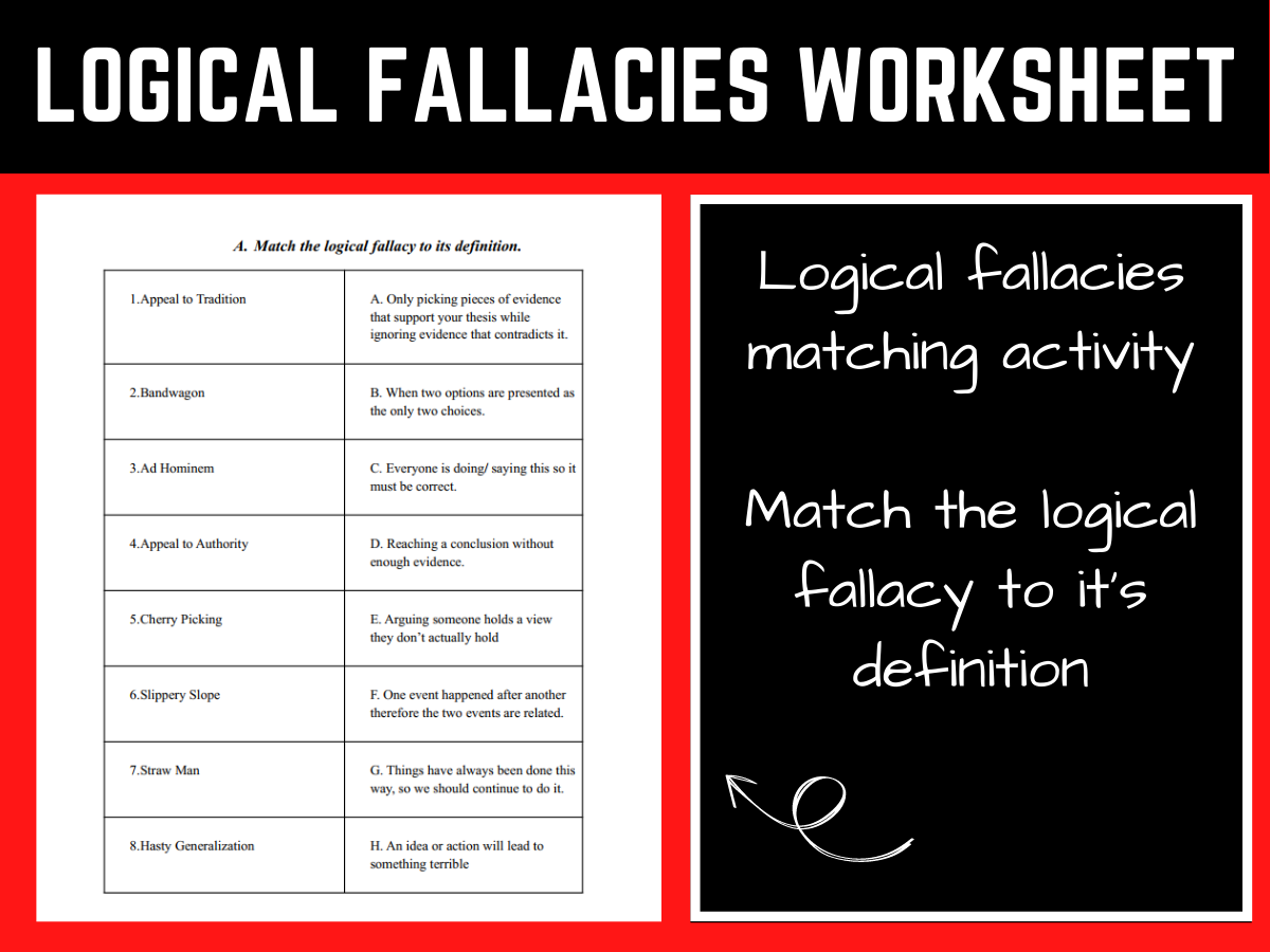 Logical Fallacies Worksheet Made By Teachers Logical Fallacies Worksheet Made By Teachers