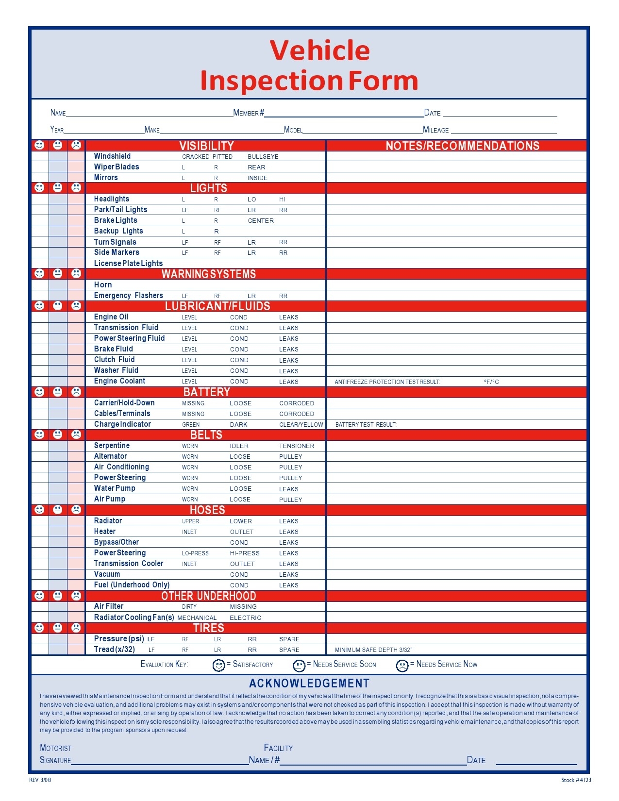 Lyft Vehicle Inspection Form Printable