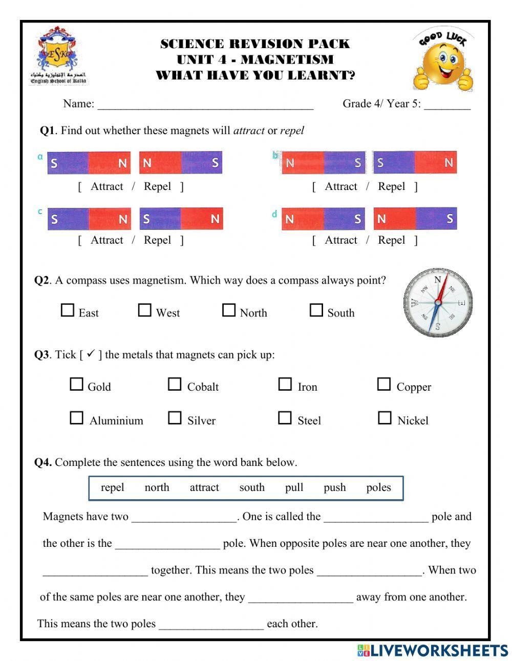 Free Printable Magnet Worksheets Pdf