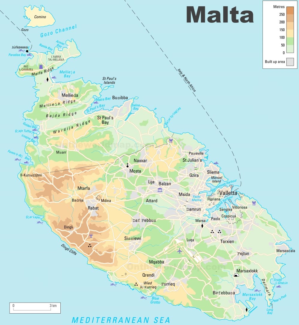 Printable Map Of Malta