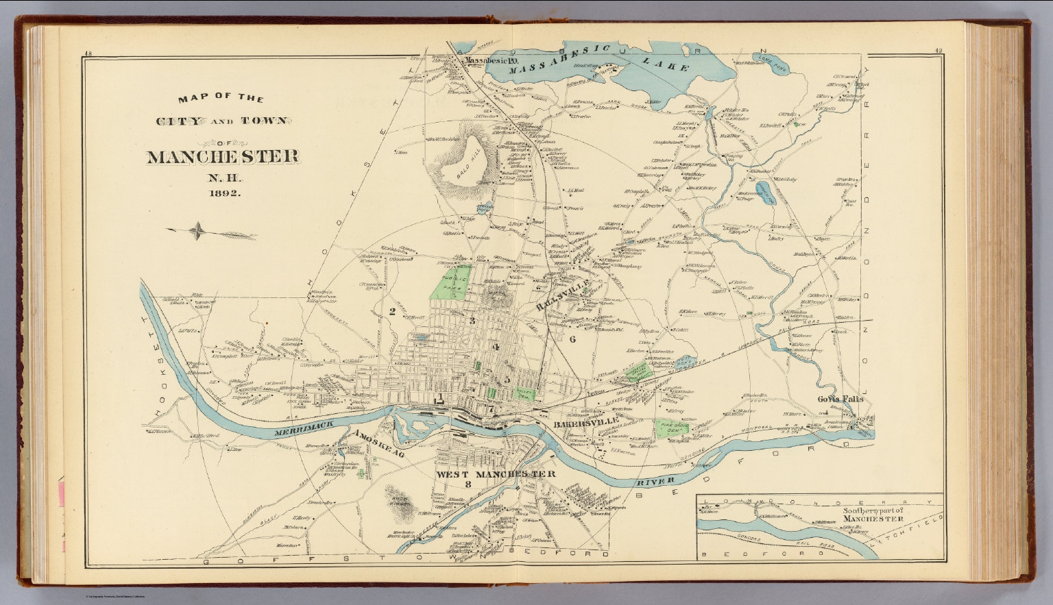 Manchester N H City Town David Rumsey Historical Map Collection