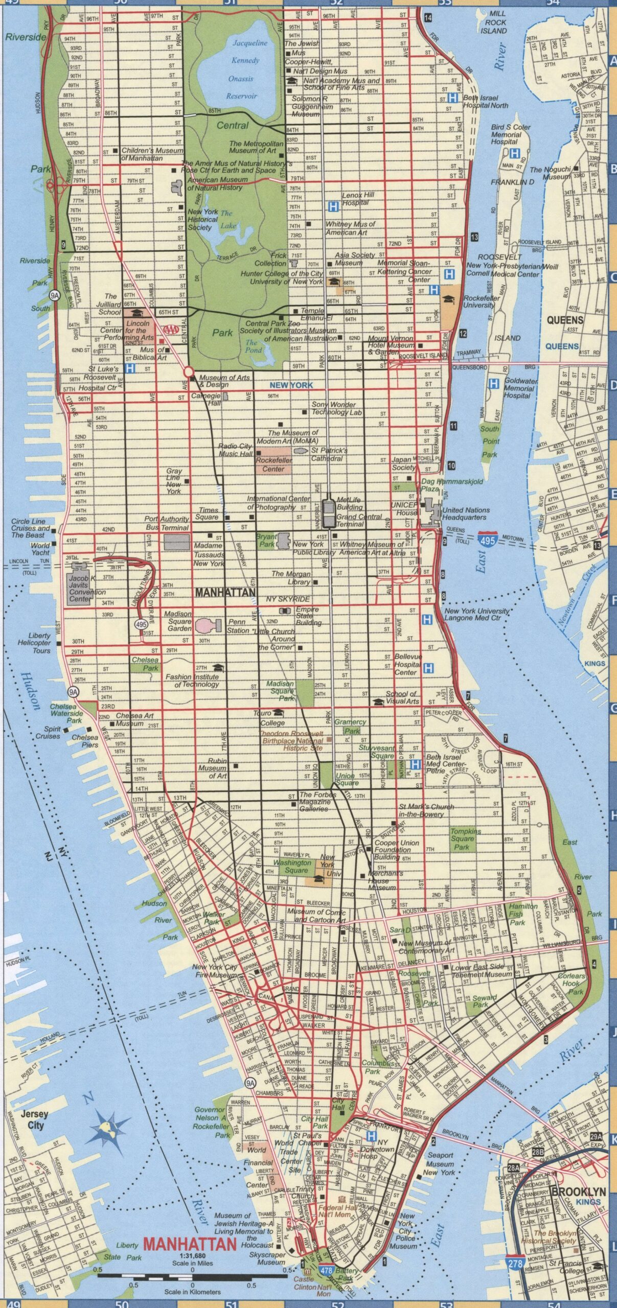 Manhattan NYC Map Print New York City NY USA Map Art Poster City Worksheets Library