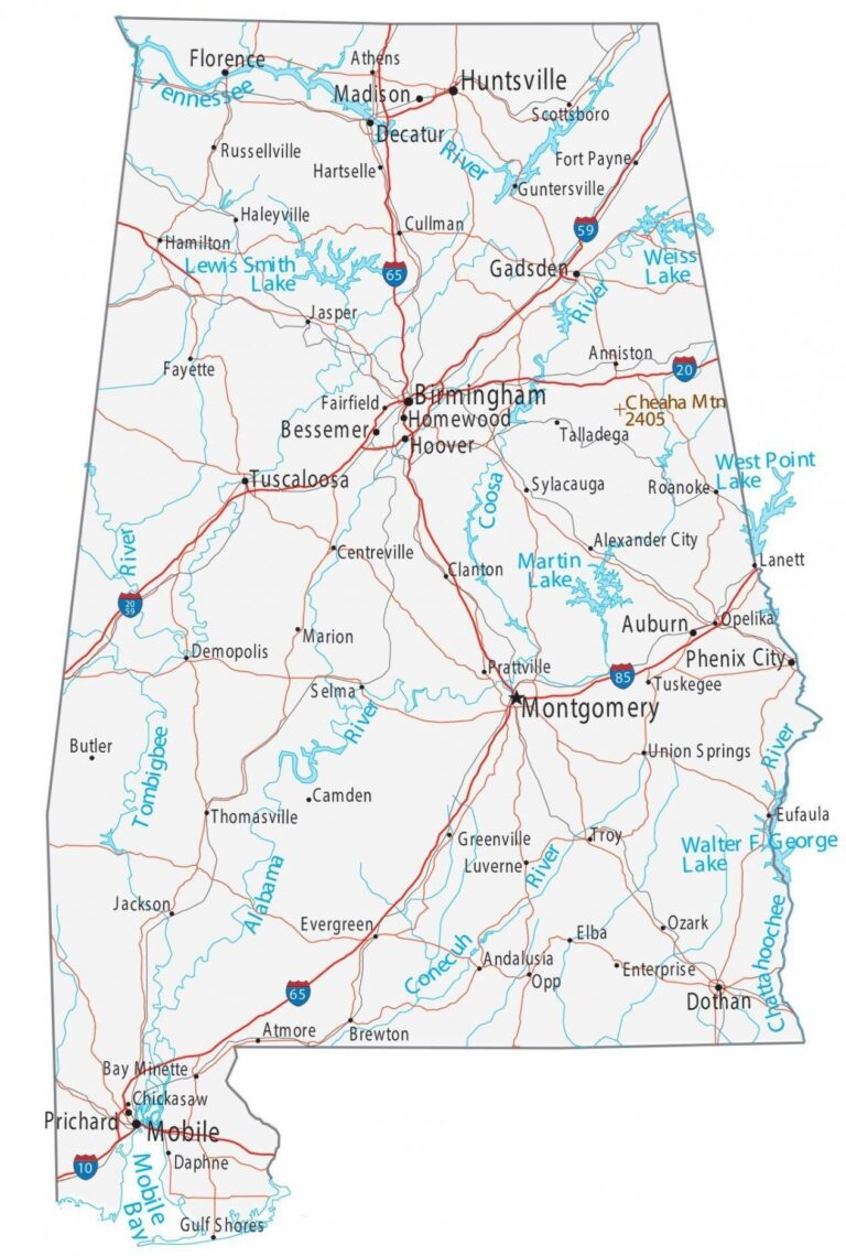 Map Of Alabama Cities And Roads GIS Geography
