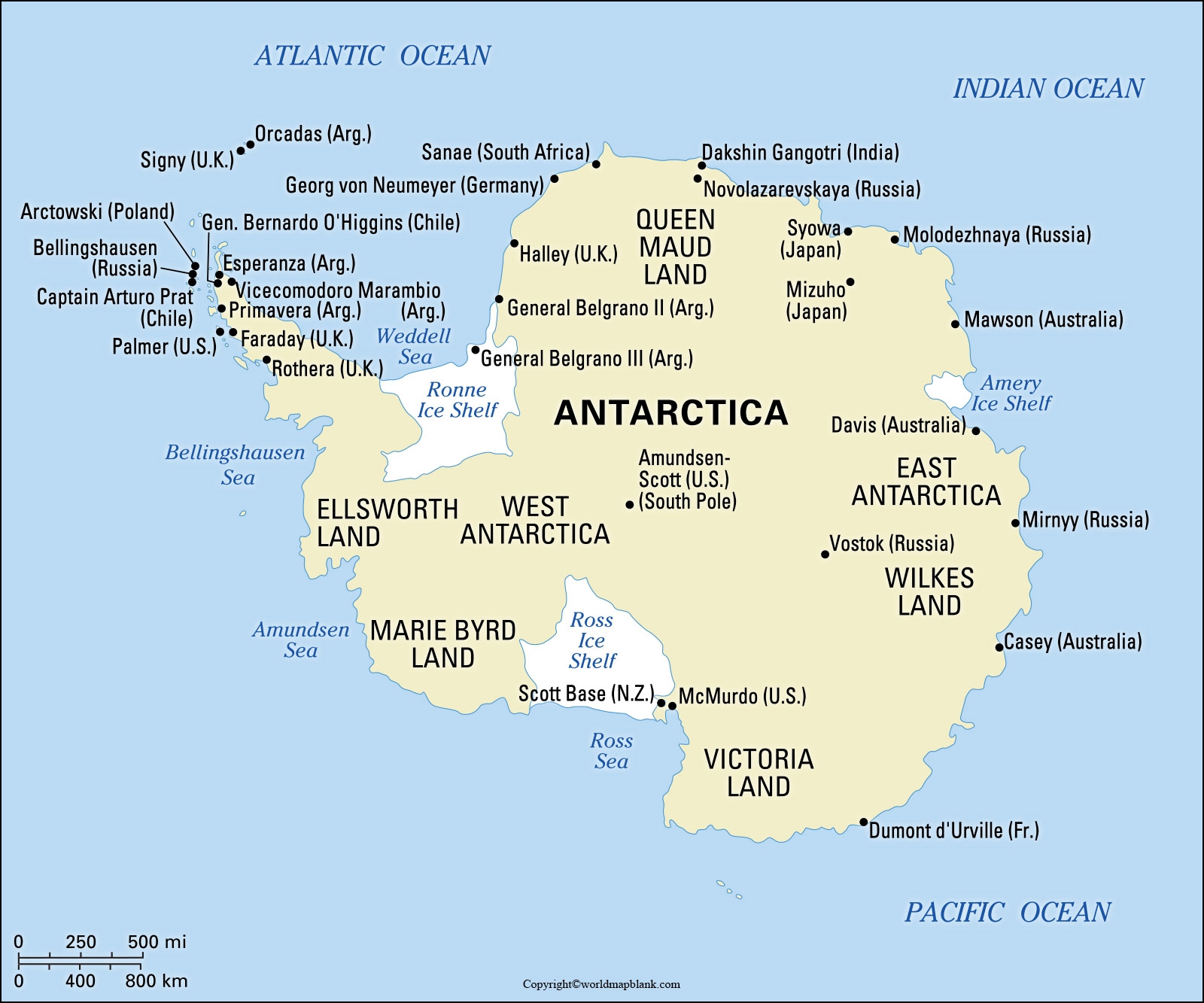Map Of Antarctica Printable Antarctica Map PDF 