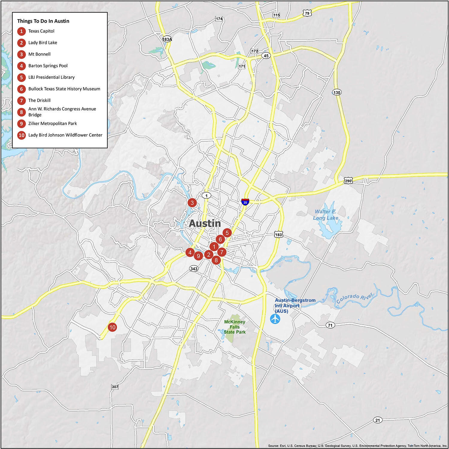 Map Of Austin Texas GIS Geography